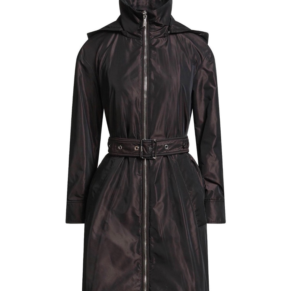 MooRER Women's Long Zip Trench Coat with Belt made in Italy size 42/6